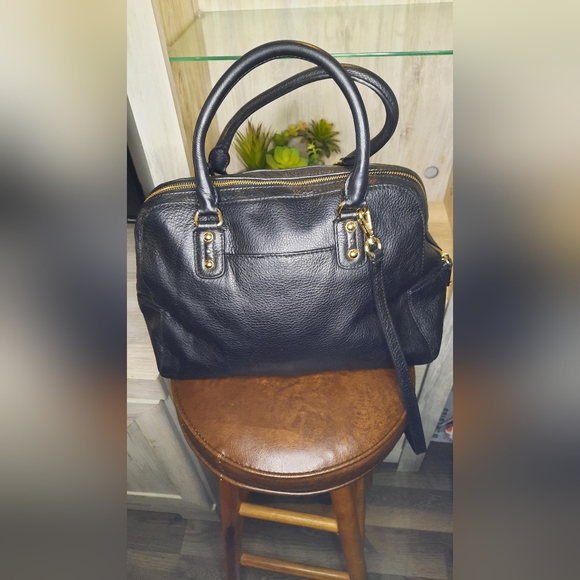 MICHAEL Michael Kors Black Leather Large Dome Satchel 10"H × 15"W good condition - Picture 8 of 10